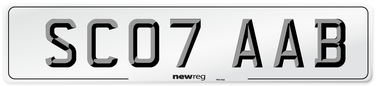 SC07 AAB Number Plate from New Reg